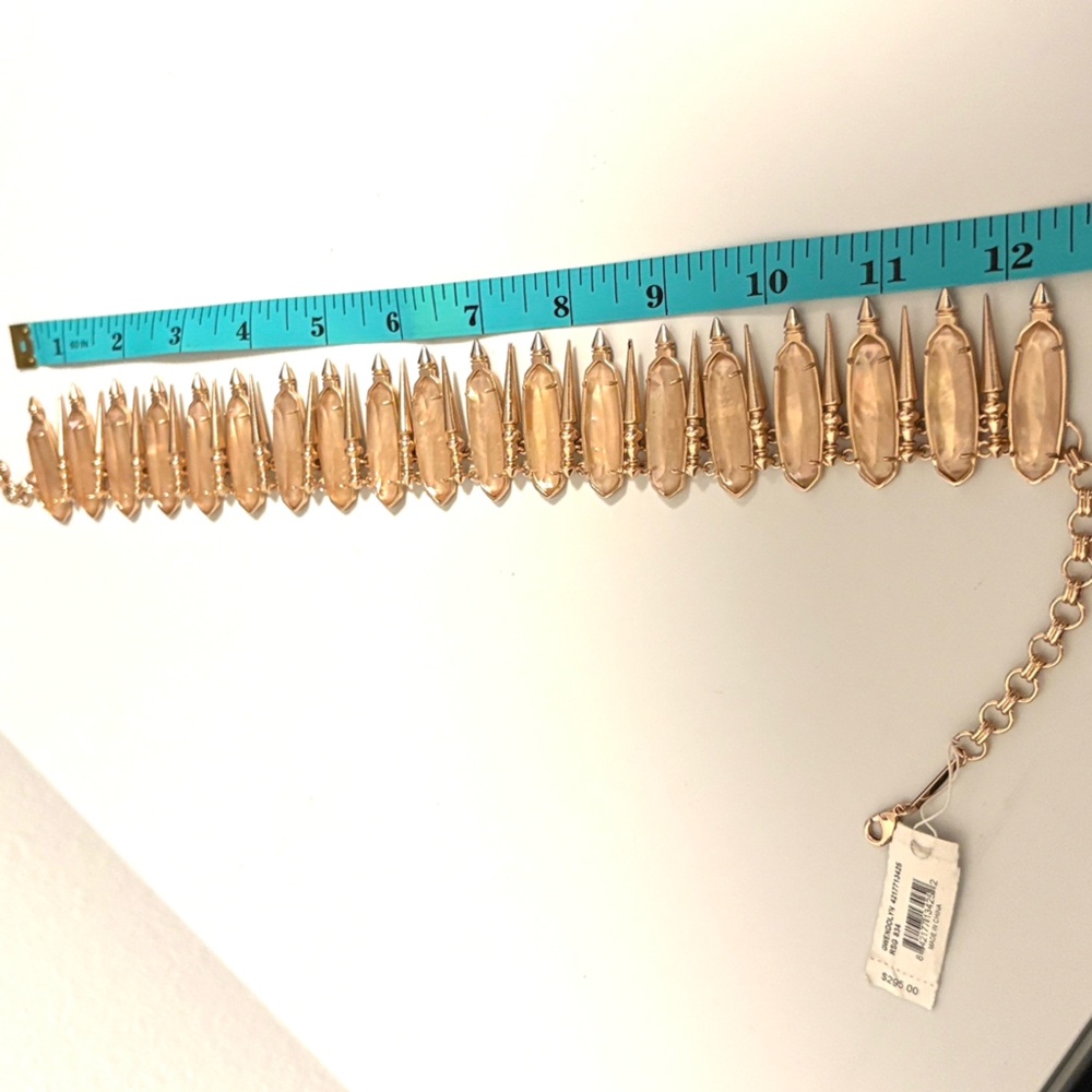 NWT [Kendra Scott] Gwendolyn Statement Necklace, Rose Gold & Peach Illusion - Picture 9 of 11